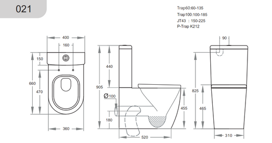 Elvera Box Rim Special Care Toilet Suite - Gloss White