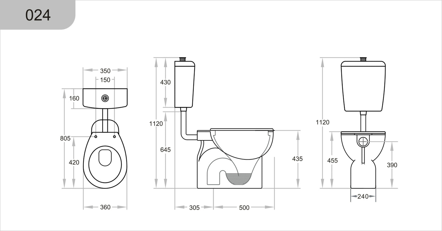 Calla Special Care Toilet Suite - Gloss White