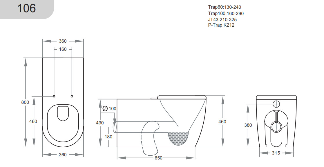 Asta Tornado Rimless Special Care Toilet Suite - Gloss White