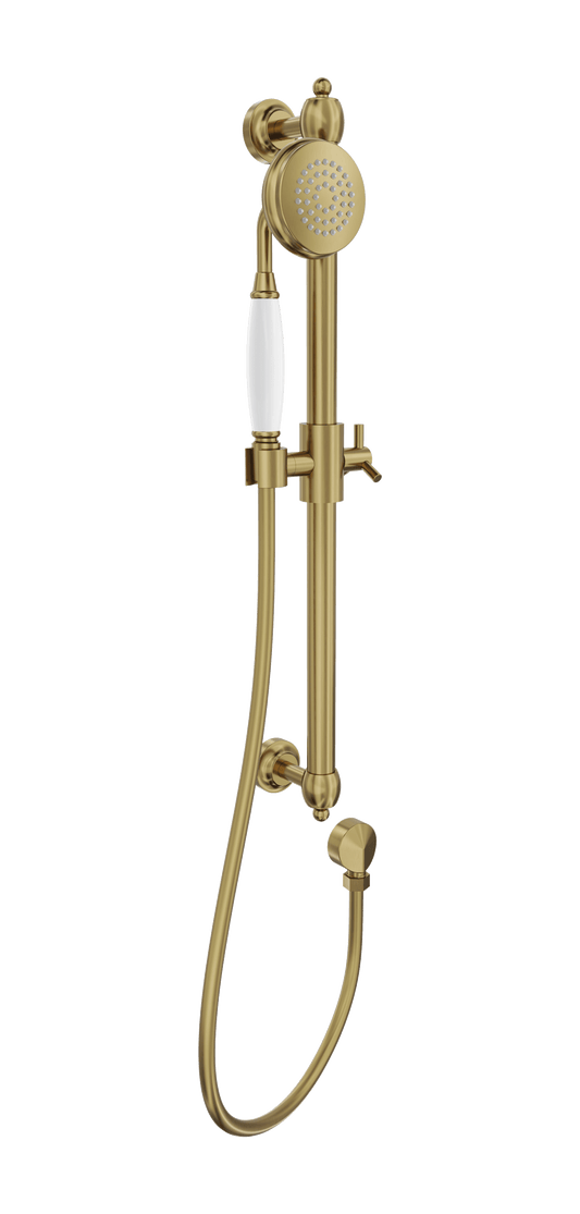 Klassique Sliding Shower Rail - Brushed Brass