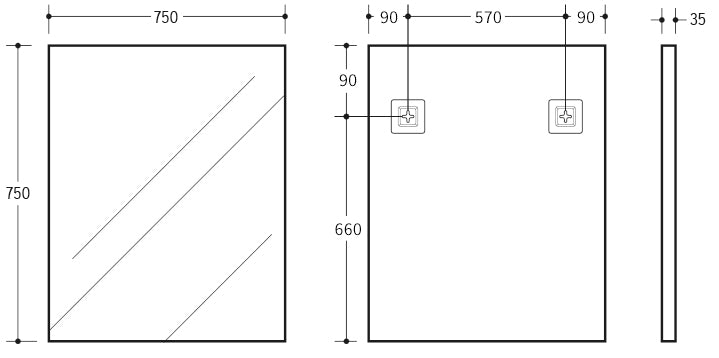 750mm Qubist Framed Square Mirror
- Matte Black