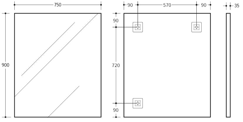 900mm Qubist Framed Square Mirror
- Matte Black