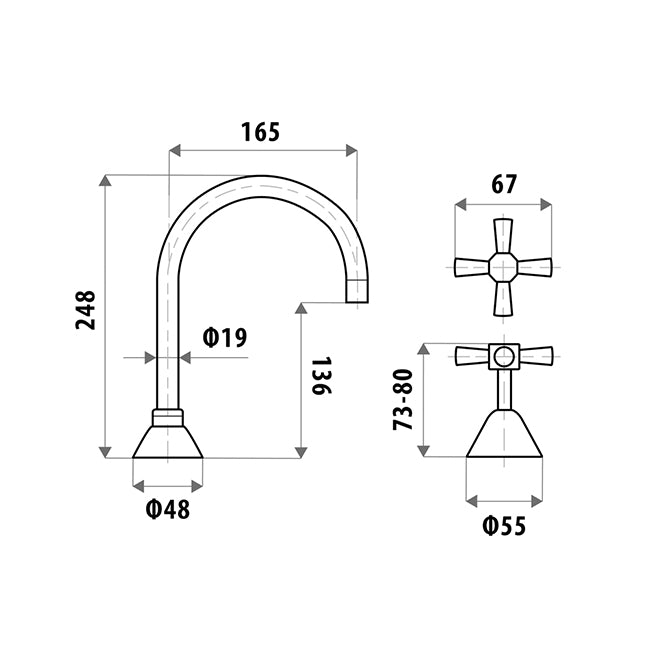 KIRRA PROFILE Vanitee Hob Sink Set - Chrome