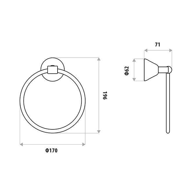 Kirra Towel Ring - Chrome