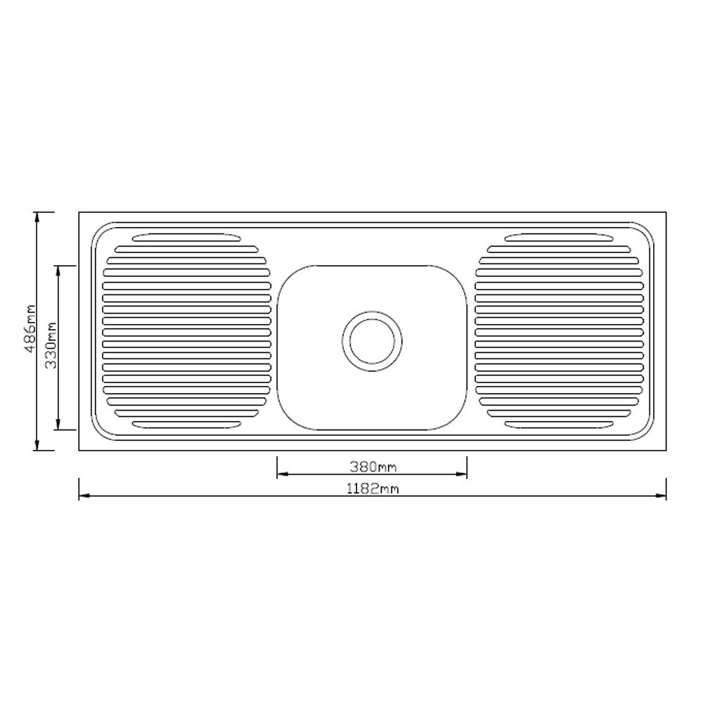 1180mm PVC Kitchenette Cabinet with Stainless Steel Sink - Gloss White