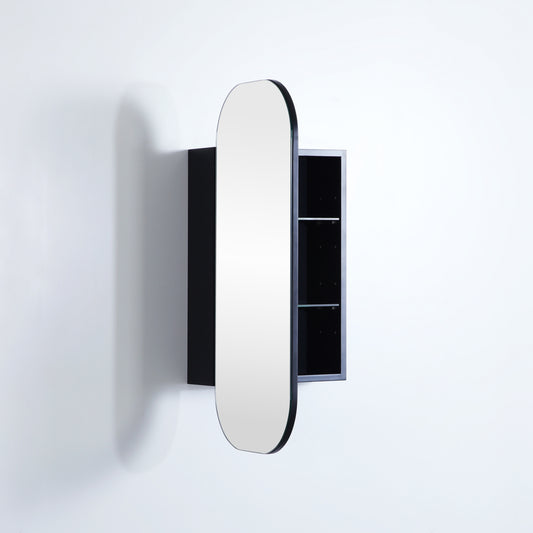 400mmx900mm Olivia Rectangular Shaving Cabinet - Matte Black