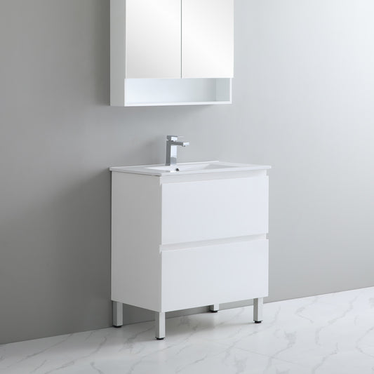 900mm Riva Floor Vanity PVC Cabinet Only - Gloss White