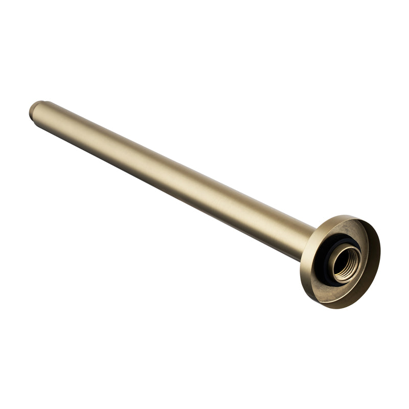 Round Light Brushed Brass Ceiling Shower Arm 400mm