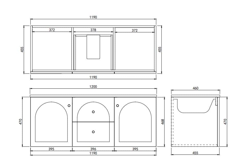 1200mm Chester Federation wall hung PVC
Cabinet - Olive Green - LK-FC1221W-MG