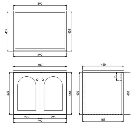 600mm Chester Federation wall hung PVC
Cabinet - Matte Grey - LK-FC64W-GY