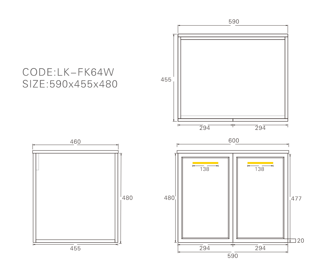 600mm Kingsley Federation Fluted Wall Hung PVC Cabinet - Olive Green - Cabinet Only