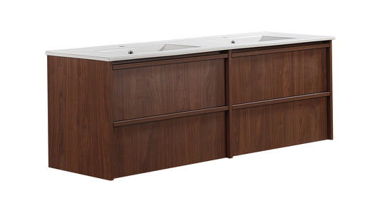 1500mm Ridgewood Wall Hung PVC Cabinet - Mocha White - Cabinet Only