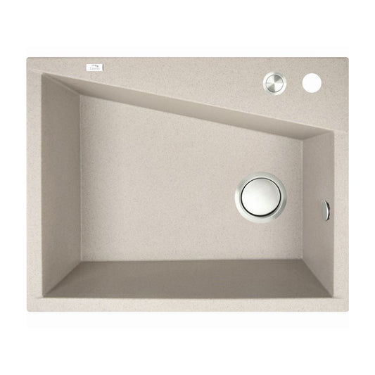 Laveo Grenada Beige Granite Single Bowl Stone Kitchen Sink 470*600*227mm(including Space Saving Siphon and Click-clack Plug)