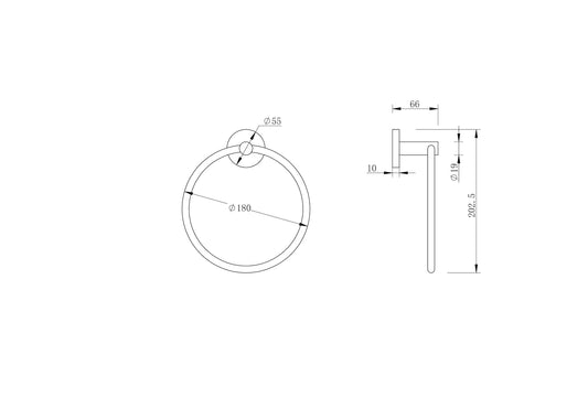 Lux S2 Towel Ring - Chrome