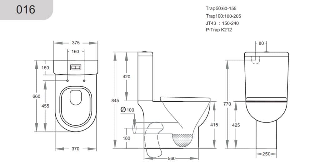 Classic Curved Flush - Back-to-wall Wall Faced Toilet Suite