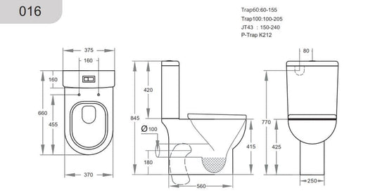 Classic Curved Flush - Back-to-wall Wall Faced Toilet Suite
