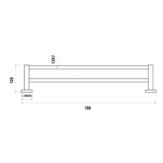 Lauren Project Double Towel Rail - Chrome