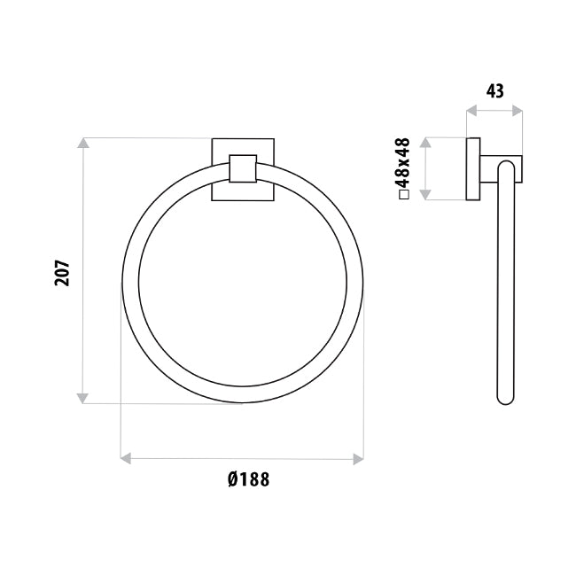 Lauren Project Towel Ring - Matte Black