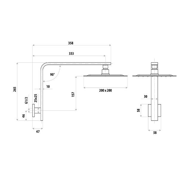Liberty Gooseneck Shower - Chrome