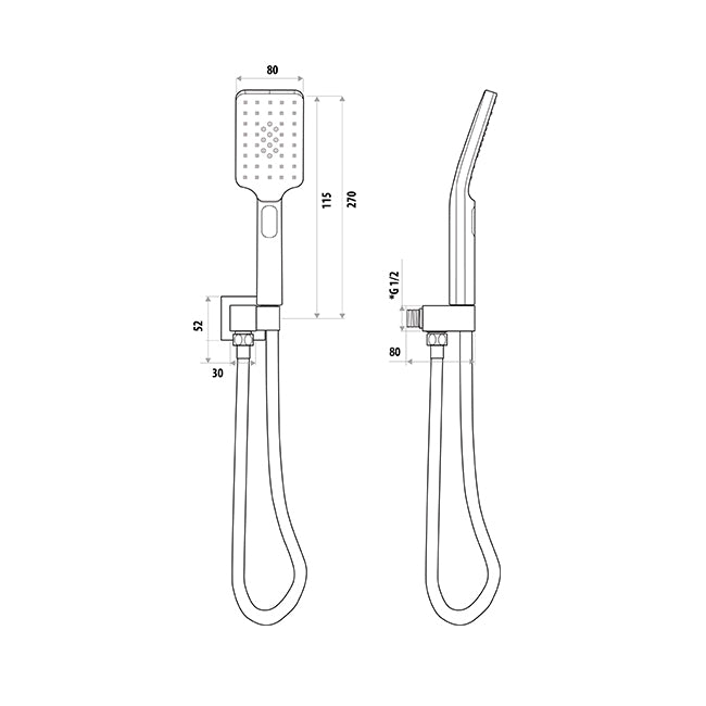 Liberty hand Shower With Wall Bracket - Chrome