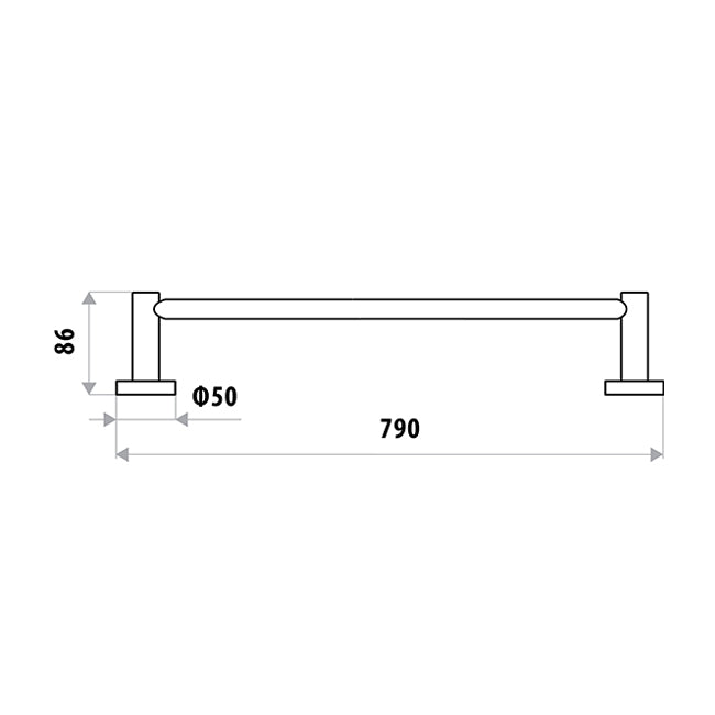 Loui Single Towel Rail - Matte Black