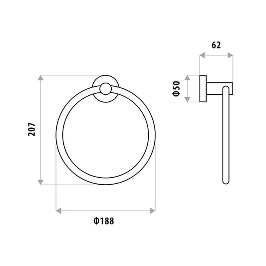 Loui Towel Ring - Matte Black