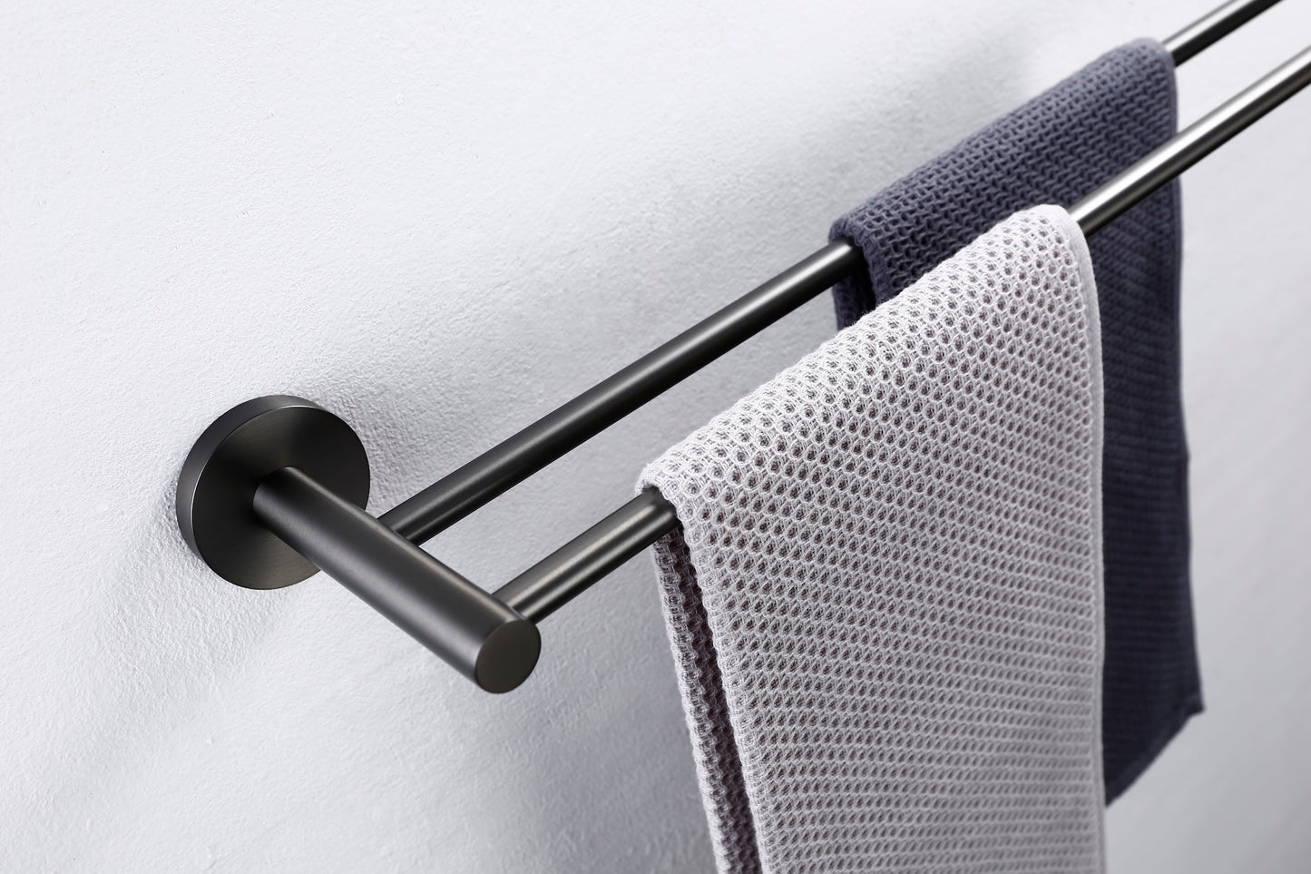 Lux S2 800mm Double Towel Rail - Gunmetal