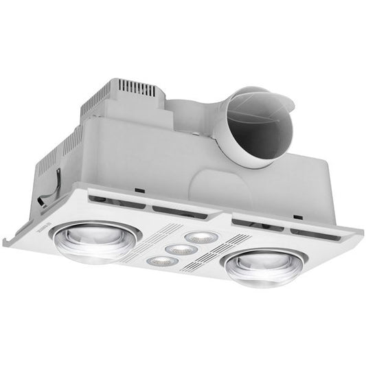 Profile Plus DC 2 3-in-1 Bathroom Heater with 2 Heat Lamps, Exhaust Fan and GU10 LED Light