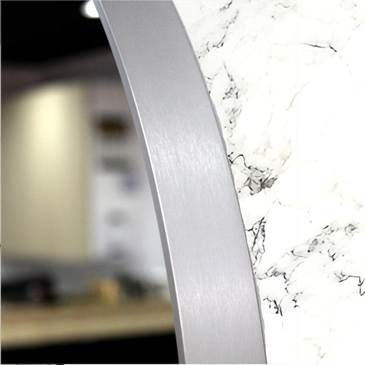 Brushed Nickel Rounded Rectangular Framed Mirror - 450x750x50mm