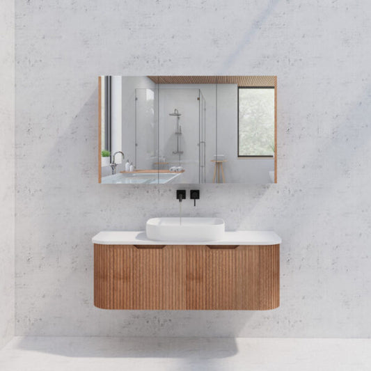 1200mm Soild Timber Fluted Shaving Cabinet -W1200xH720xD150