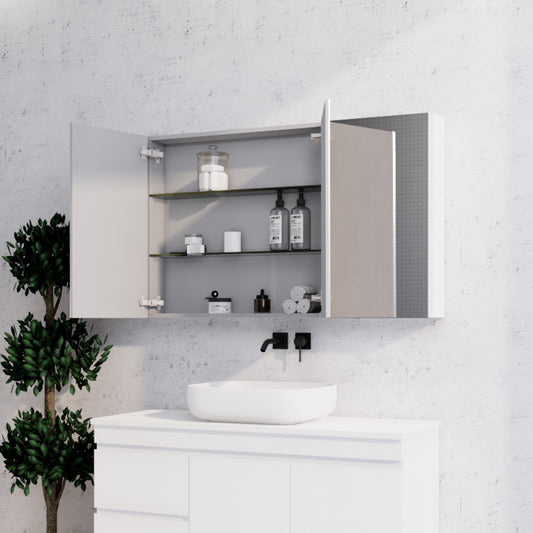 1200mm Gloss White Shaving Cabinet -W1200xH720xD150