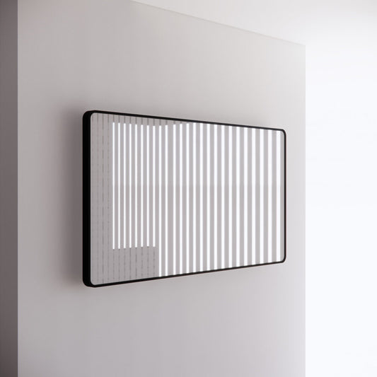 1500mm Black Framed Plain Mirror - Black