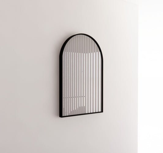 900mm Black Framed Plain Mirror - Black