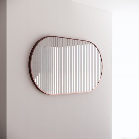 Oval Framed Mirrors 40mm Depth Frame Brushed Copper 1500x800mm