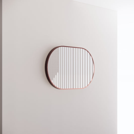 Oval Framed Mirrors 40mm Depth Frame Brushed Copper 900x600mm