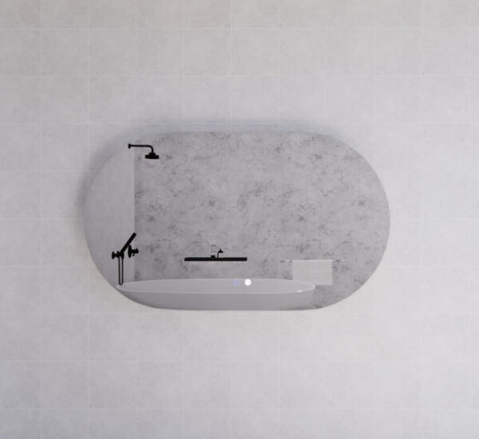 Oval Frameless LED Mirrors 1200x700mm