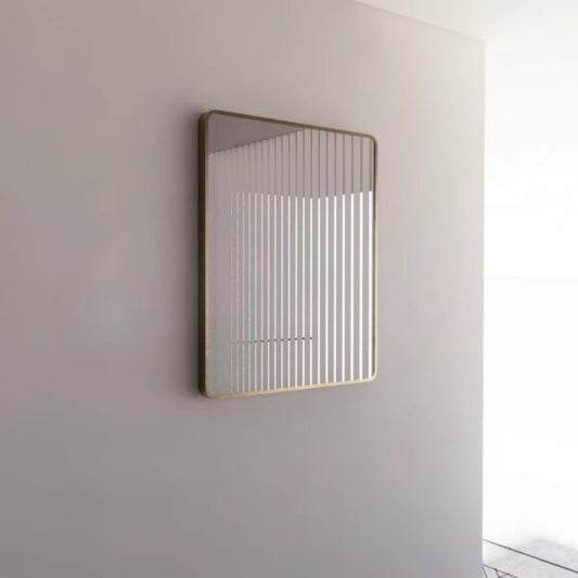 900mm Gold Framed Plain Mirror - Gold