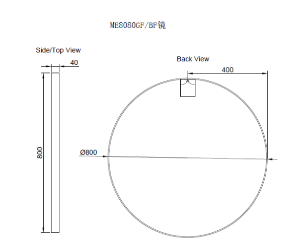 Round Framed Mirrors 40mm Depth Frame Brushed Gold 800x800mm
