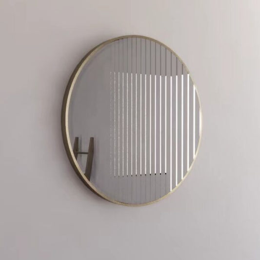 Round Framed Mirrors 40mm Depth Frame Brushed Gold 600x600mm