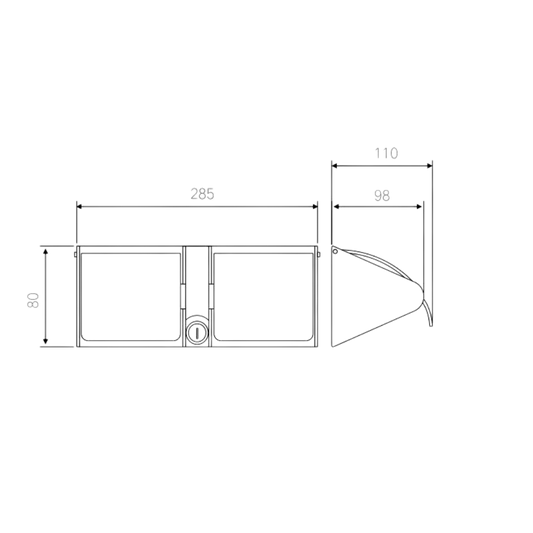 Double Lockable Toilet Roll Holder with Hood PSS