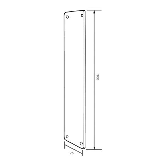 Push Plate – 75mmW x 300mmH SS