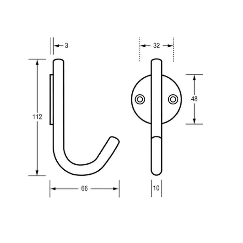 Catheter / IV Hook 66mm Proj SS