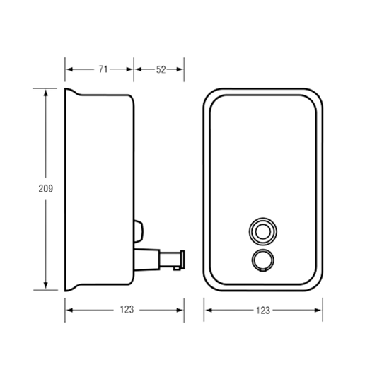 Vertical Liquid Soap Dispenser – 1.2L Capacity, White Powder Coat Finish