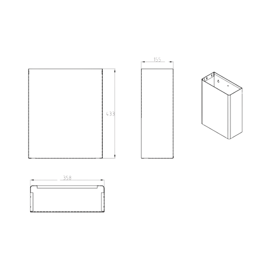 Waste Receptacle Wall Mounted 23 Ltr SS