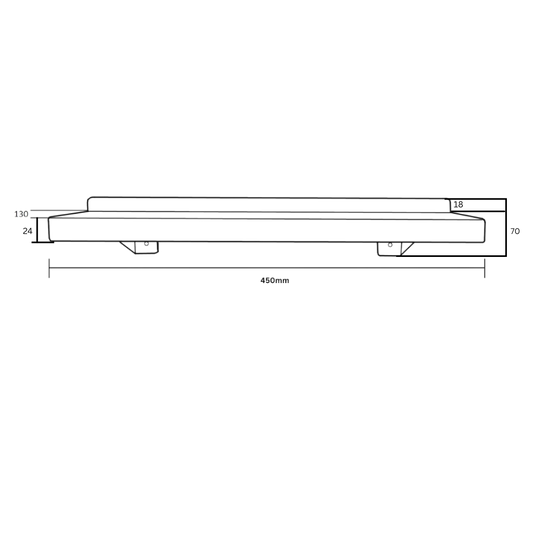 Utility Shelf c/w Wall Return 450mm SS