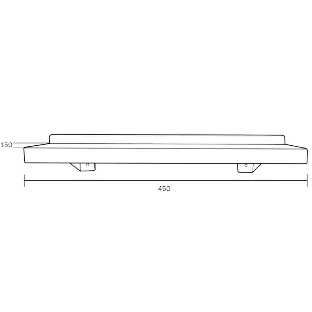 Changing Places Shelf 450mm width x 150mm depth SS