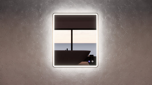900mm Gold Framed LED Mirror - Gold