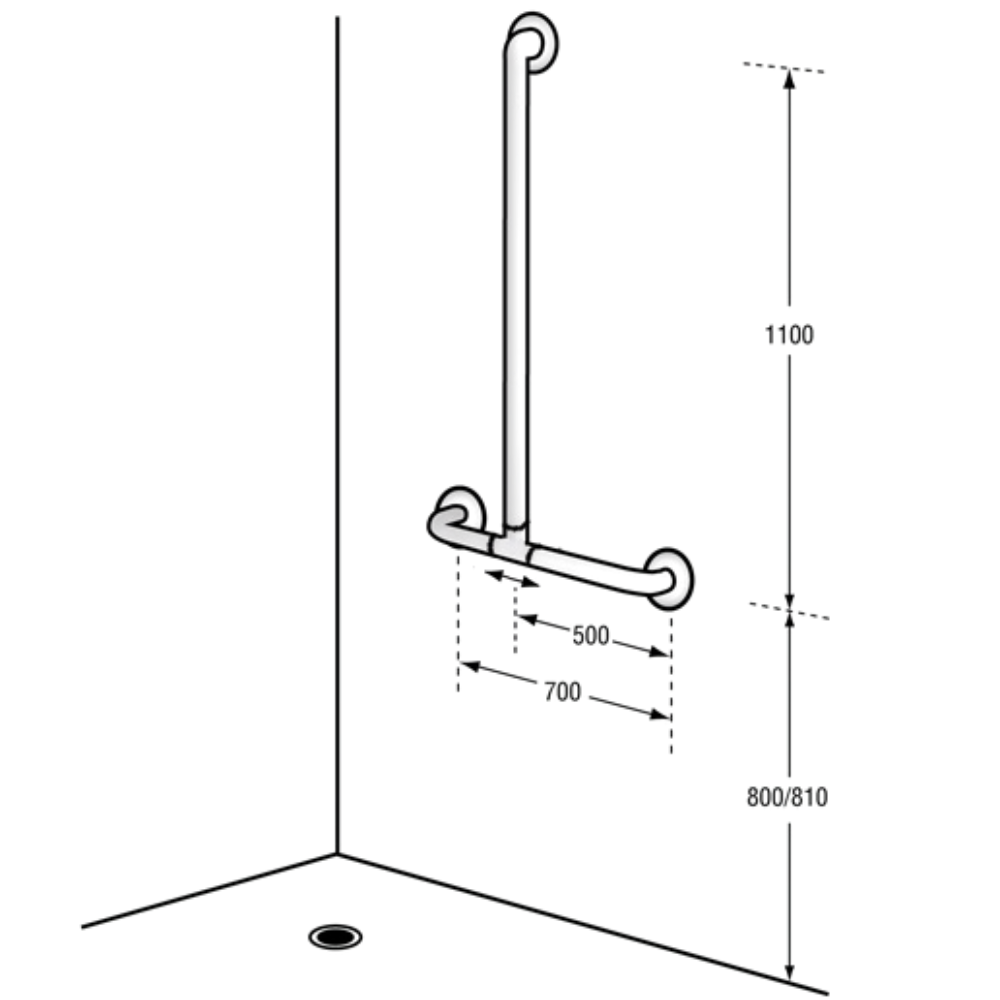 Universal Sliding Shower Bar - Universal Mounting for Left Handed or Right Handed Installation SS