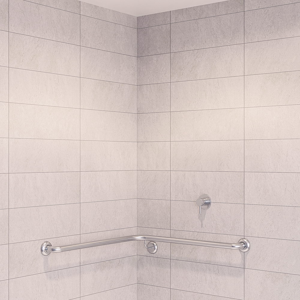 Corner Shower Grab Rail Left Hand - 750mm x 750mm SS