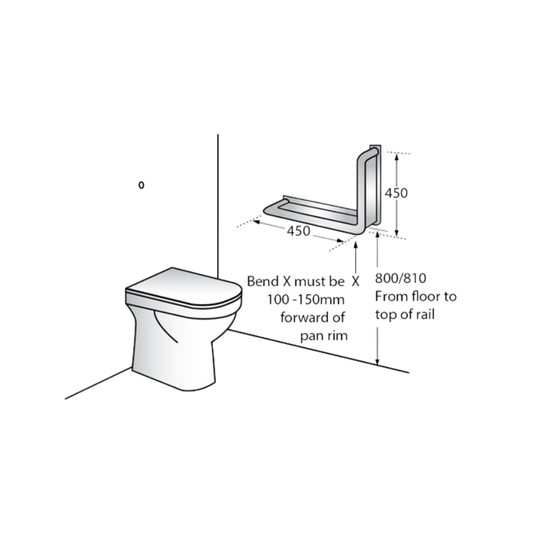 WC Grab Rail Anti Ligature 450x450 SS